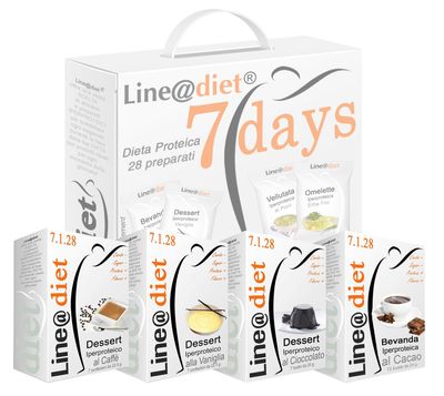 Linediet 7-Day Protein Diet Kit Sweet Option 28 single-serving preparations for breakfast, lunch, snack and dinner with high protein value and low carbohydrate and sugar content