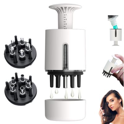 2 in 1 Scalp Applicator Comb, Hair Oil Applicator Brush, Minoxidil Serum Ointment Liquid Massager Brush for Hair Growth, Minoxidil Applicator Bottle Scalp Oil Dispense White