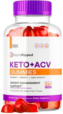 Rapid Ripped Keto ACV Gummies Weight Loss Support, Rapidripped Keto Plus Apple Cider Vinegar Gummy Advanced Formula 1050MG, All Natural Gomitas Reviews, 60 Gummies for 1 Month