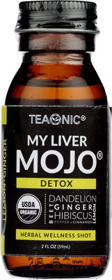 Teaonic My Liver Mojo Detox, Herbal Wellness Shot, USDA Organic, 2 Oz Pack of 6