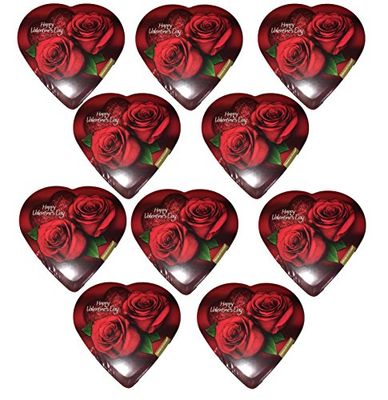 Valentine Rose Heart Shaped Chocolate Gift Box 2 oz Pack of 10