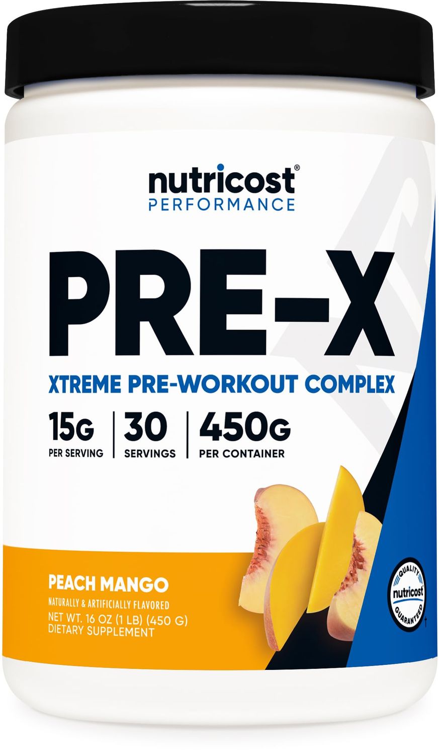 Nutricost Pre-X Xtreme Pre-Workout Complex Powder, Peach Mango, 30 Servings, Vegetarian, Non-GMO and Gluten Free