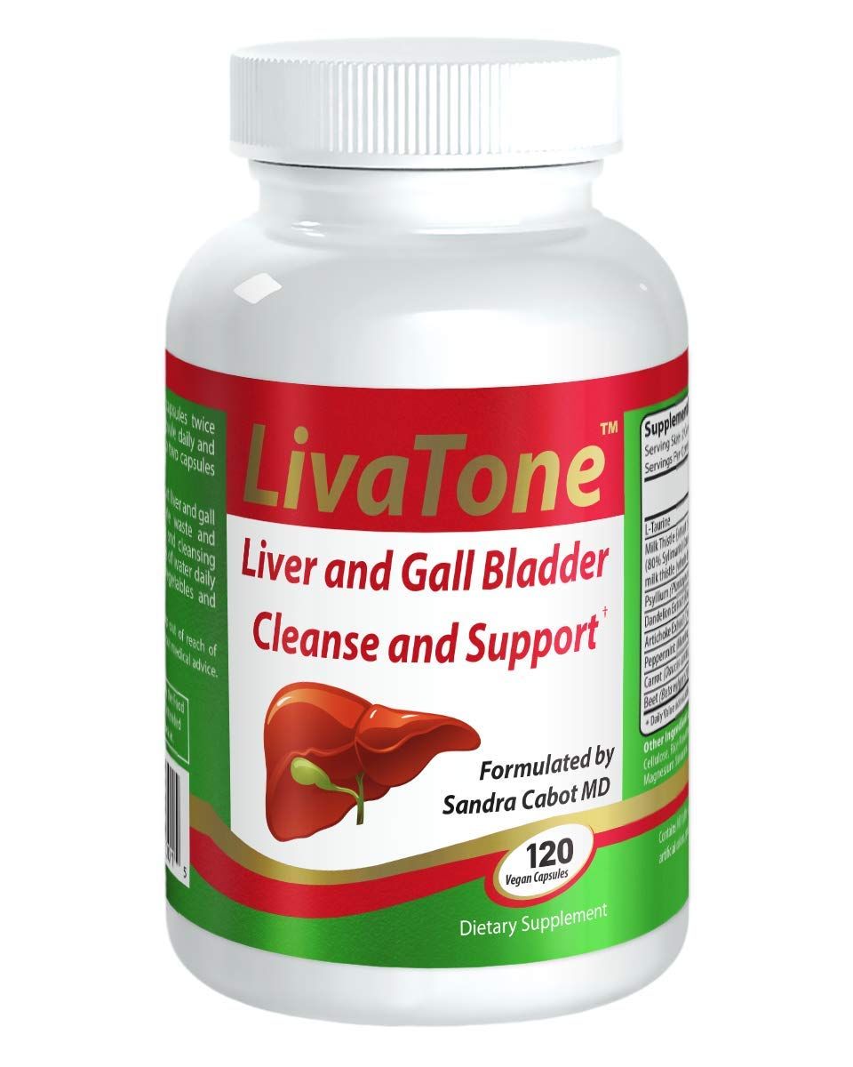 Livatone Liver and Gallbladder Cleanse - Dr. Formulated Liver Cleanse and Detox Pills, Milk Thistle Antioxidants 120 Capsules