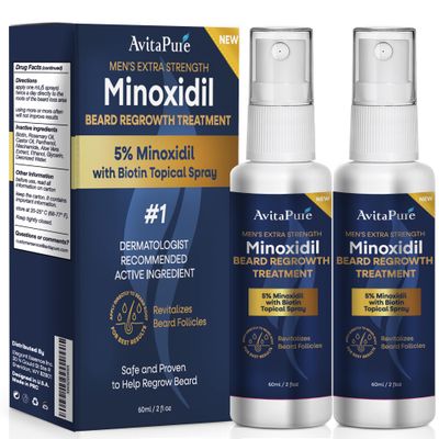 Minoxidil Beard Growth Oil: Minoxidil For Men Beard Infused With Biotin, Extra Strength Minoxidil 5 Beard Growth Serum to Grow Beard Mustache Fast