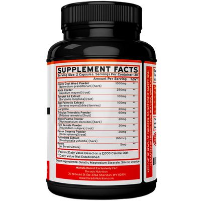 Horny Goat Weed For Men and Women - Maximum Strength 1590mg - Maca, Ginseng, L-Arginine, Tribulus - Premium Hornygoatweed - Icariin Epimedium - 3rd Party Tested - USA Made - 60 Count