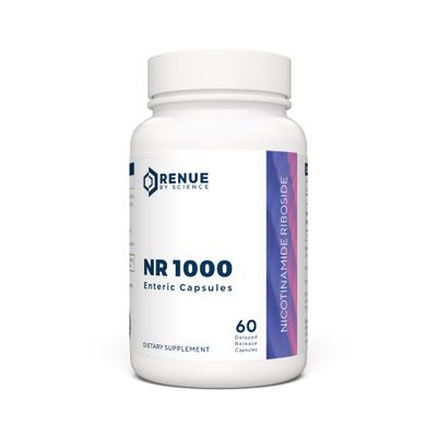 RENUE by Science Nicotinamide Riboside High Strength NAD Supplement 60 Nicotinamide Enteric-Coated Capsules - 1000mg Nicotinamide Riboside per Serving Manufactured in The USA Third-Party Tested