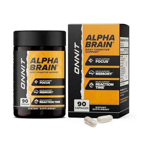 ONNIT Alpha Brain Nootropic Brain Supplement for Men Women Memory, Mental Clarity Cognitive Improvement Focus Capsules with L-Theanine, Vitamin B6 Phosphatidylserine 90 Count