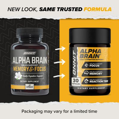 ONNIT Alpha Brain Nootropic Brain Supplement for Men Women Memory, Mental Clarity Cognitive Improvement Focus Capsules with L-Theanine, Vitamin B6 Phosphatidylserine 90 Count