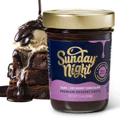 Sunday Night Founder s Reserve Dark Decadent Chocolate Sauce - Rich, Full-Flavored Dark Chocolate Sauce with Cream Vanilla, Luxurious Chocolate Dessert Toppings, No Artificial Preservatives - 9 oz