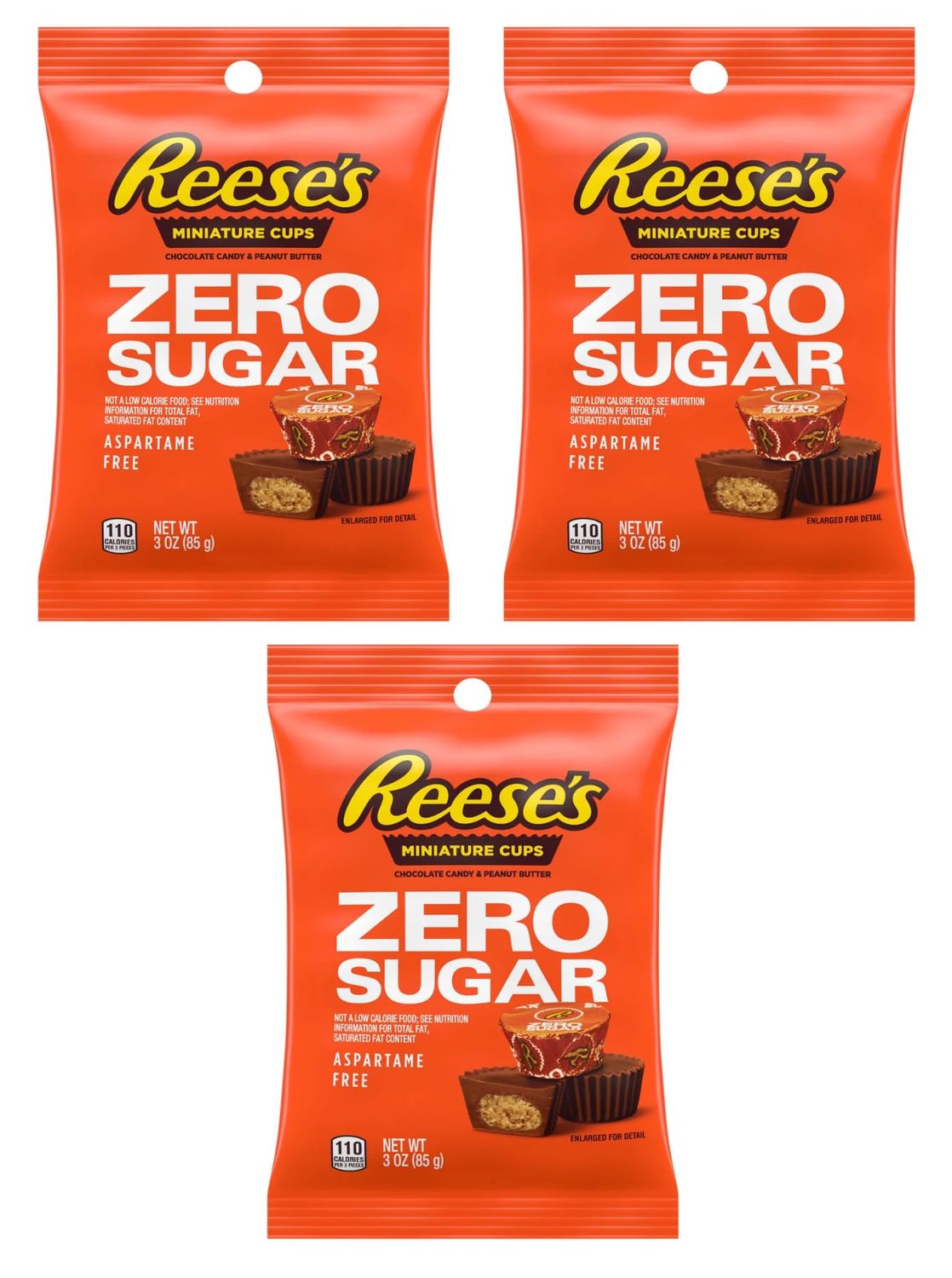 Smiling Sweets Sugar Free Peanut Butter Cups and Snacking, Great for Sharing with Friends and Family, Perfect Stocking Stuffers, Keep in your Office, Enjoy Anywhere and Anytime (Pack of 3-3) oz Bags