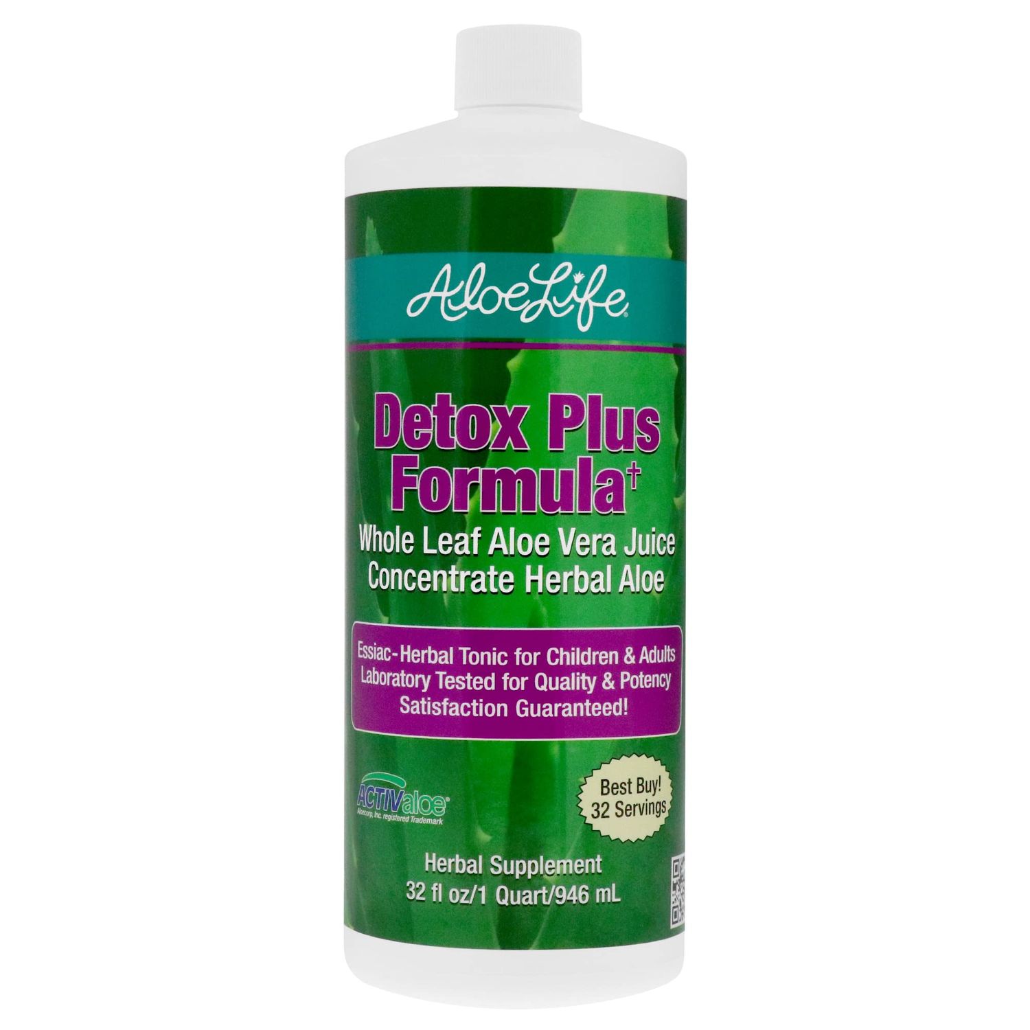 Aloe Life - Detox Plus Formula, Aloe-Based Detox Supplement, Aloe Vera Cleanse, Promotes Healthier Digestion, Concentrated Aloe Herbal Tonic, Gut Health Detox for Wellness 32 oz.