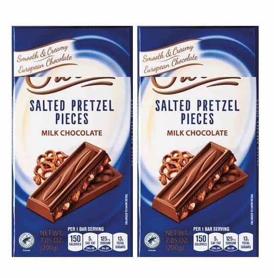 Salted Pretzel European Milk Chocolate Bricks, Snack Snacking Gift Snack Treat Dessert Food - 2, 7.05oz Choceur Bars