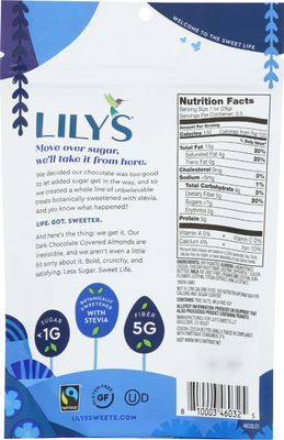 Lily's Sweets, Dark Chocolate Covered Almonds, 3.5 Ounce