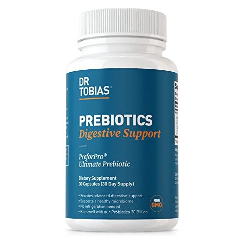 Dr. Tobias Prebiotics, Supports Digestion Gut Health, Feed Good Probiotic Bacteria, Boost Gut Immune Function, Vegan Non-GMO Gut Health Supplements for Men and Women, 30 Capsules, 30 Servings