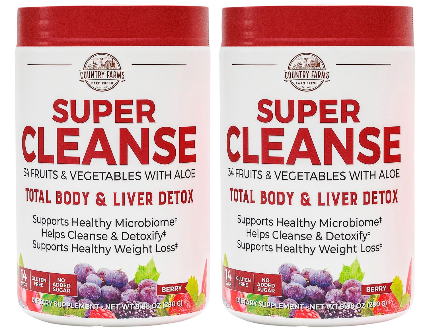 COUNTRY FARMS Super Cleanse, Super Juice Cleanse, Supports Healthy Digestive System, 34 Fruits and Vegetables, Promotes Natural Detoxification, Promote Healthy Weight Management, 28 Servings