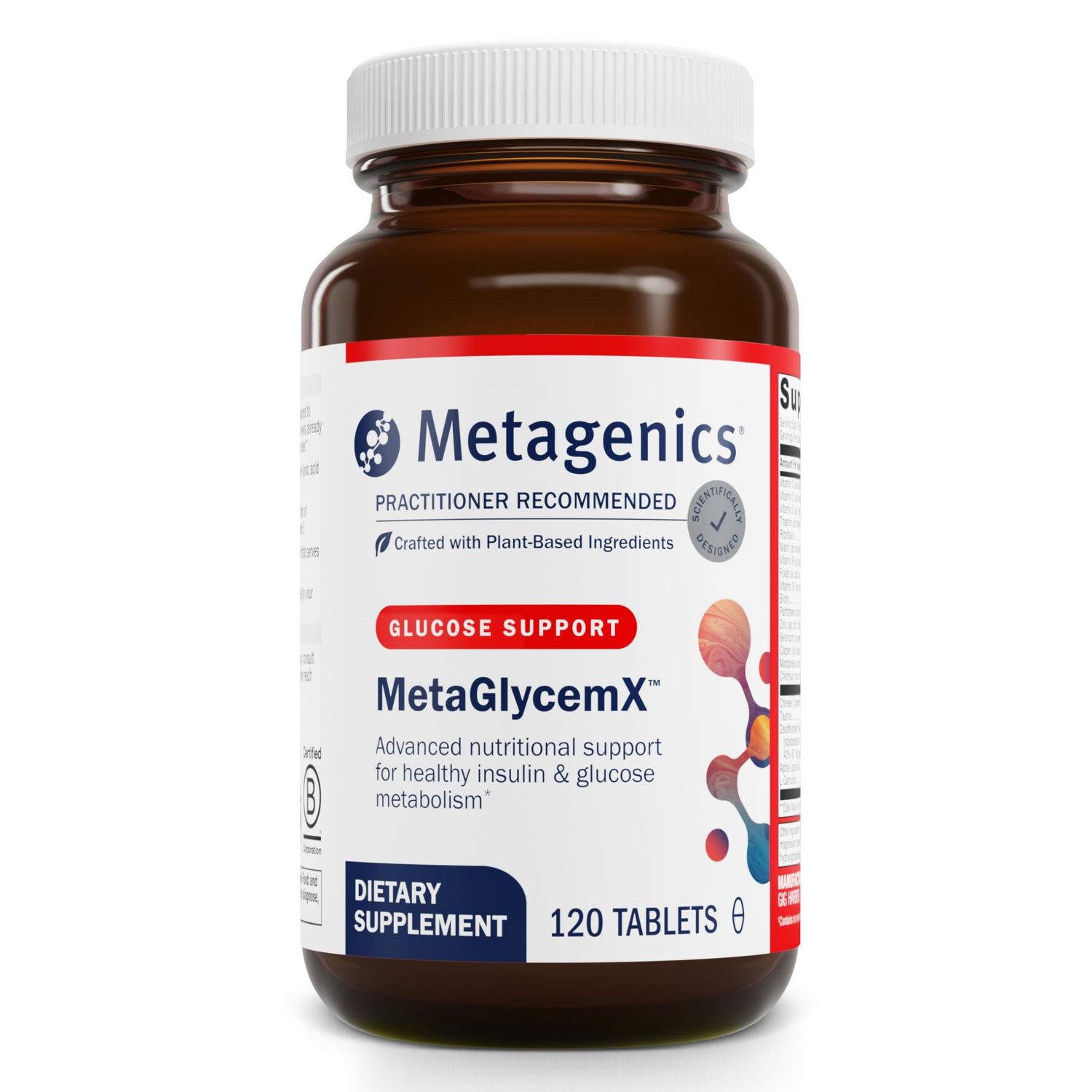 Metagenics MetaGlycemX - 100 mg Alpha-Lipoic Acid - Supports Carbohydrate Metabolism - Antioxidant Support - With Green Tea Extract - Non-GMO Gluten-Free - 120 Count