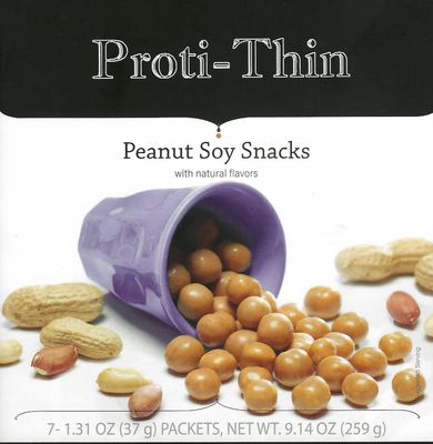 Proti-Thin Peanut Soy Snacks, 15g Protein, Low Calorie, Low Fat, Low Carb, No Gluten Ingredients, Diet Protein Puffs, KETO Friendly, Ideal Protein Compatible, 7 Count Box