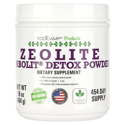 TODICAMP Sorbolit Zeolite Detox Powder - 1 lb Clinoptilolite Zeolite Powder Sorbolit- 1-2 m Zeolite Clinoptilolite Powder for Cellular Detox - 454 Days Supply