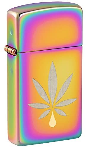 Zippo unisex-adult Leaf Lighters, Slim Multi Color Cannabis