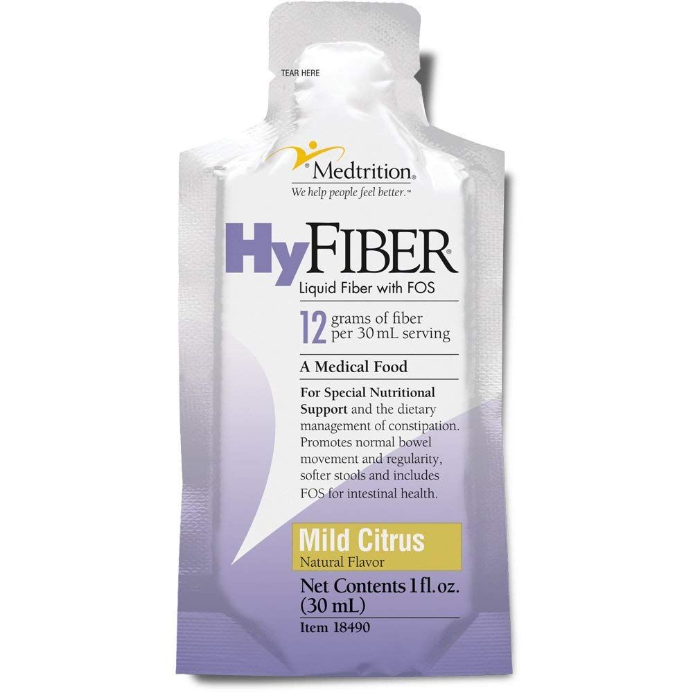 Medtrition HyFiber Daily Liquid Fiber for Regularity and Soft Stools, 12 Grams Soluble Fiber, 1 fl oz 25 Pack