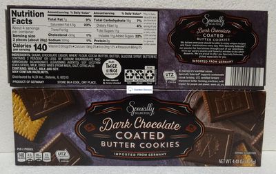 Specially Selected Butter Cookie Coated with Dark Chocolate Flavor 4.41oz 125g (Two Boxes)