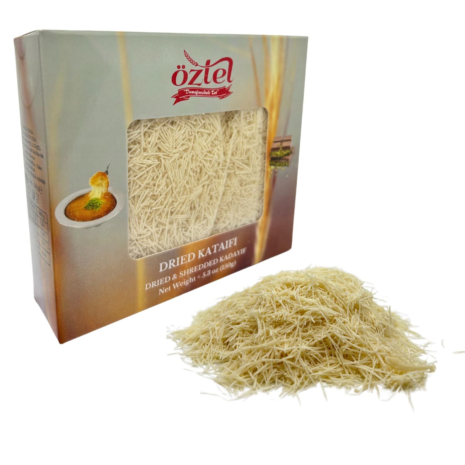 Kataifi for Dubai Chocolate, Dried Chopped Shredded Phyllo Dough, Natural Kataifi Shredded Fillo Dough 150 g 0,33 Lb Kunafa Dough