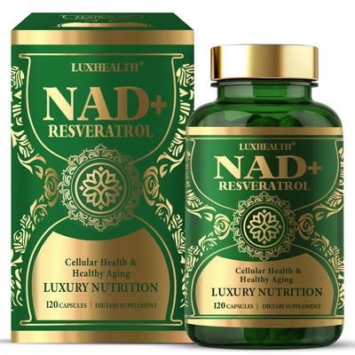 LUXHEALTH NMN Supplement Alternative, 120 Capsules High-Purity NAD Resveratrol Support Anti-Aging, Cellular Energy, Focus, Metabolism Antioxidant Defense