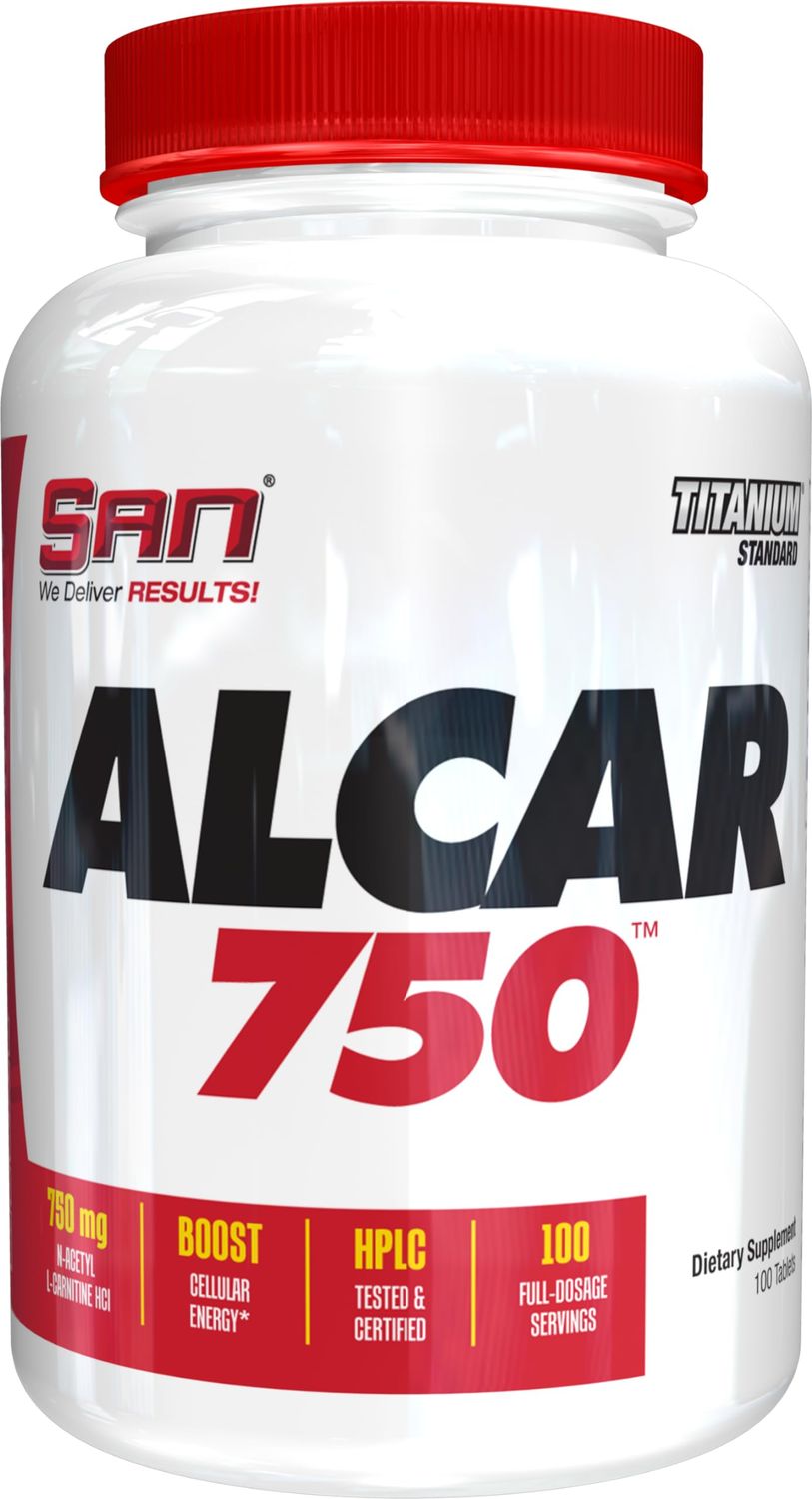 SAN Nutrition Alcar 750 - Pure Acetyl L-Carnitine for Energy, Focus, and Fat Metabolism 100 Servings