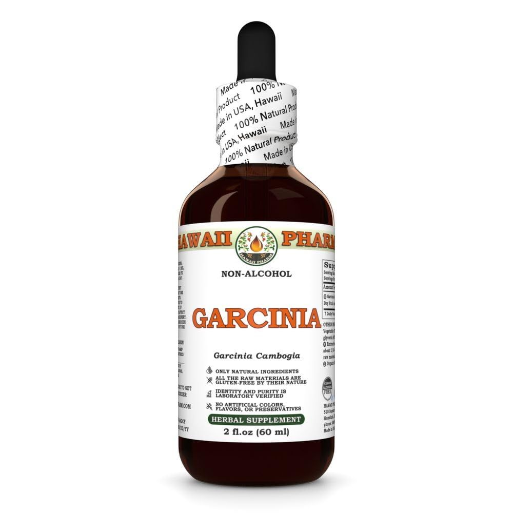 Garcinia Garcinia Cambogia Dry Fruit Glycerite, Made in Hawaii, Organic Raw Materials, All Natural, Vegan, Lab Tested Alcohol-Free Liquid Extract - 2 fl.oz