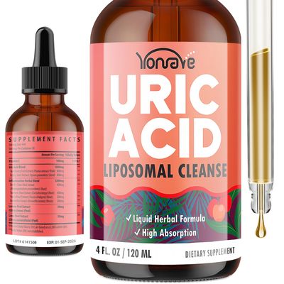 Liposomal Uric Acid Drops, Tart Cherry Supplement with Celery Seed Boswellia Extract - Muscle, Detox, Joint and Kidney, Uric Acid Cleanse Liquid Supplement- 4 FL OZ 1 Bottle