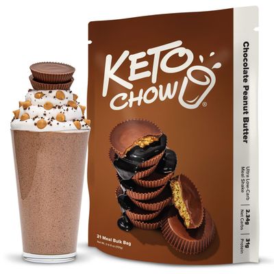 Keto Chow Chocolate Peanut Butter Keto Meal Replacement Shake Powder Nutritionally Complete Low Carb Delicious Easy Meal Substitute Protein Rich You Choose The Fat 21 Meal Serving