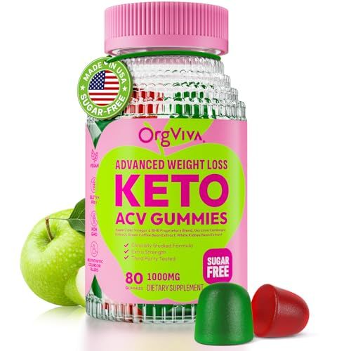 Keto Acv Gummies for Advanced Weight Loss, Apple Cider Vinegar Supplement with B12 - Gluten-Free, Vegan, Boost Metabolism and Energy, Support Digestive Health