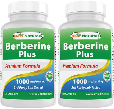 Best Naturals Berberine Plus 1000 mgServing 120 Capsules 120 Count Pack of 2