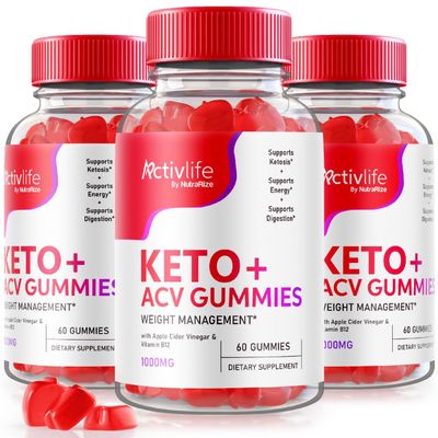 NutraRize Pack of 3 ActivLife KetoACV Gummies for Advanced Weight Loss, Reviews 180 Gummies