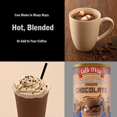 Caffe DVita Mexican Spiced Ground Chocolate, Mexican Chocolate Drink, Spiced Coffee, Gluten Free, Low Fat, No Cholesterol, No Hydrogenated Oils, No Trans Fat, Kosher-Dairy, Mexican Coffee - 3 Lb Can