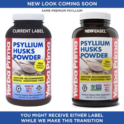 Yerba Prima Psyllium Husks Fiber Powder, 12 Ounce - Natural Fiber Supplement - Colon Cleanse - Gut Health - Vegan, Non-GMO, Gluten Free