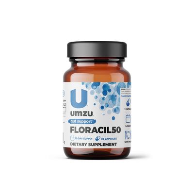 UMZU Floracil50 Probiotic for Women Men - 50 Billion CFU for Gut Health, Acidophilus, Rhamnousus, Digestion, Gut Health, Immunity, Energy - 30-Day Supply 30 Capsules
