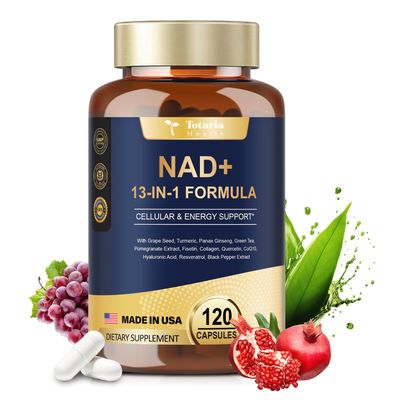 Totaria NAD Supplement for Women and Men13-IN-1with Nicotinamide Riboside, Resveratrol Quercetin,Anti-Aging, Energy, Boost NAD High Absorption 120 Capsules
