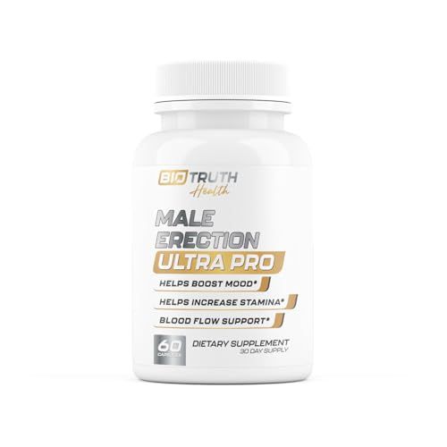 Male Erection Ultra - Performance Pills for Men Fast Acting Blood Flow for Male Size Enlargement Aphrodisiac 9 Research Backed Ingredients for Girth, Size, Stamina Desire - 60 Capsules