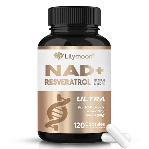 Lilymoon NAD Supplement, Effective NAD Supplements for Women Men, Extra Strength NAD Supplement with Herbal Extracts and Essential Antioxidants for Anti-Aging and Energy 120 Capsules