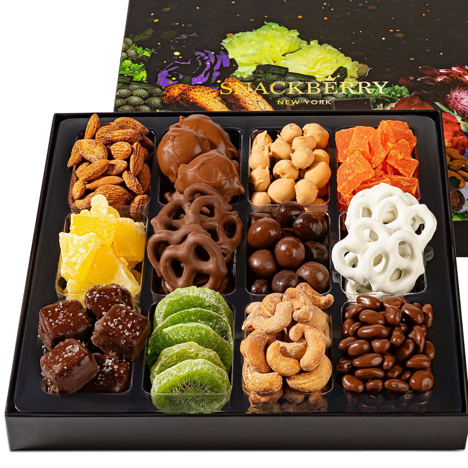 Premium Chocolate Dried Fruit Gift Box - Gourmet Chocolate-Covered Treats Dried Fruit Sampler - Great for Holidays, Birthdays, Special Occasions