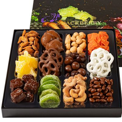 Premium Chocolate Dried Fruit Gift Box - Gourmet Chocolate-Covered Treats Dried Fruit Sampler - Great for Holidays, Birthdays, Special Occasions