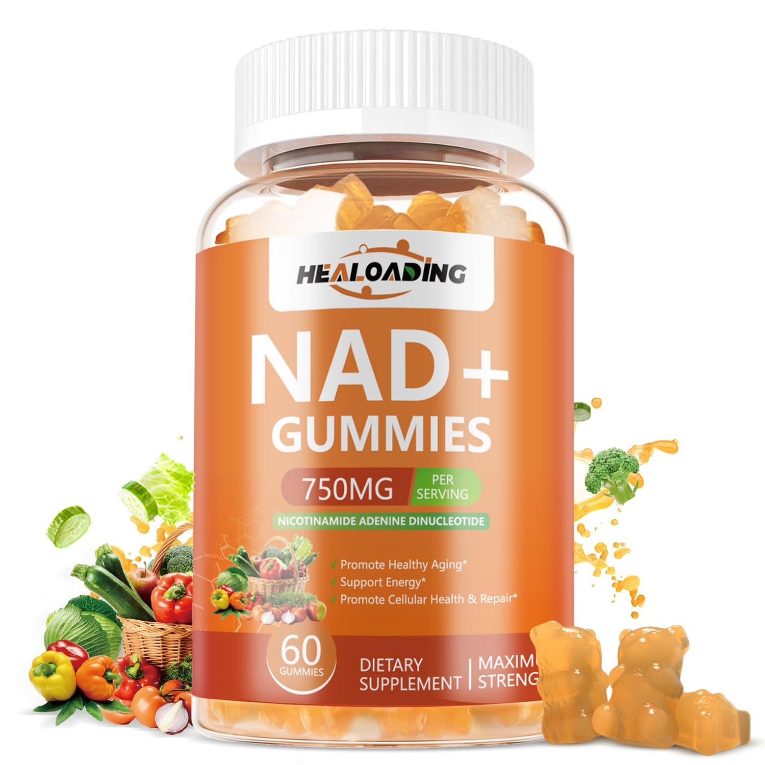NAD Gummies NAD Resveratrol Supplement : NAD Supplements for Women Aging Defense Absorption Than Nicotinamide Riboside Boost Vitamin B3 D3 Sodium Zinc Support Cellular Health Energy and DNA Repair