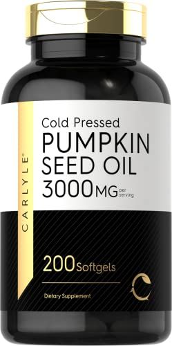Carlyle Pumpkin Seed Oil 3000mg 200 Softgel Capsules Non-GMO and Gluten Free Formula Cold Pressed Dietary Supplement