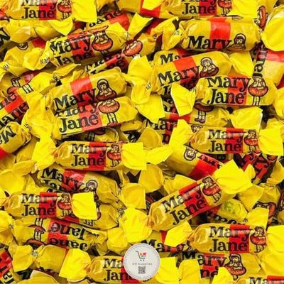 Mary Jane Bite Size Bulk Candy - Nostalgic Fun Size Taffy Bars Made With Real Molasses and Peanut Butter 1 Pound