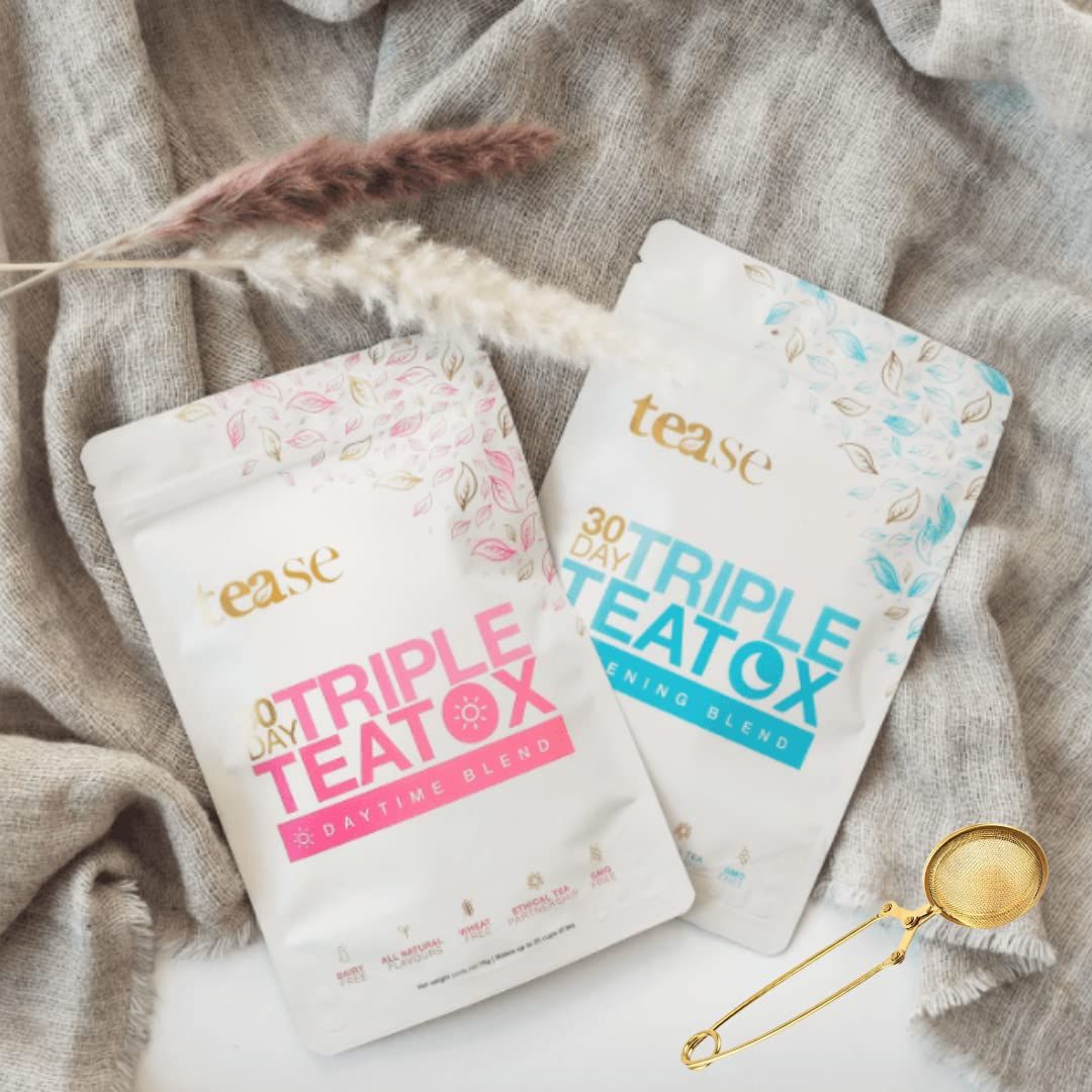Tease Tea Organic Detox Treatment - 30 Day Triple Teatox Cleanse and Detox Kit