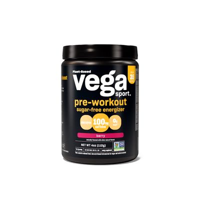 Vega Sport Sugar Free Pre-Workout Energizer, Berry - Pre Workout Powder for Women Men, Supports Energy and Focus, Electrolytes, Vegan, Keto, Gluten Free, Non GMO, 4 oz