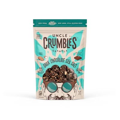 Uncle Crumbles Granola, Gluten Free, Dairy Free, Non-GMO Project Verified, Kosher, 12g of Whole Grains Per Serving, Dark Chocolate Sea Salt, 11oz Pack of 1