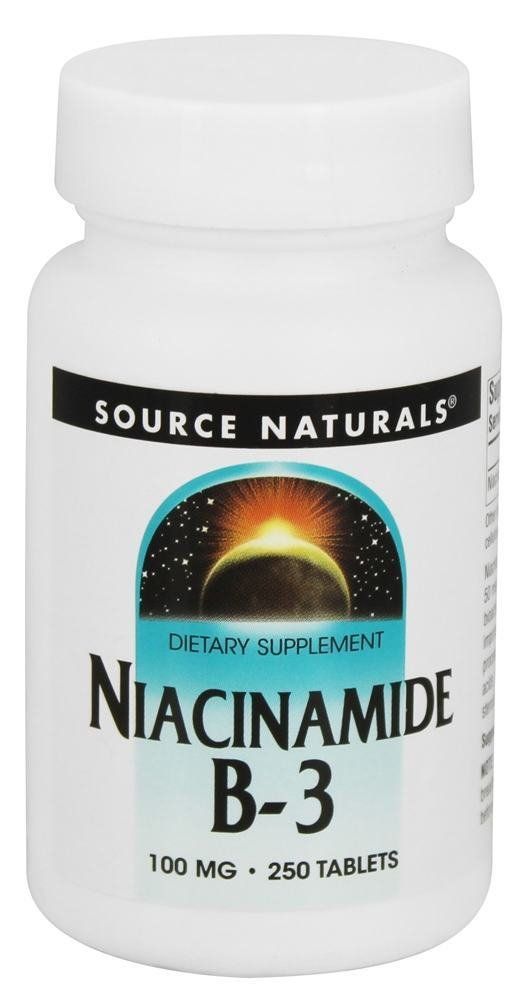 Source Naturals Niacinamide Vitamin B-3 100mg, 250 Tablets Pack of 3