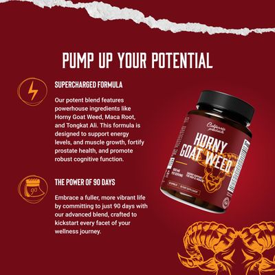 Horny Goat Weed Complex - Male Enhancement Pills and Natural Testosterone Booster for Men Male Performance Pre Workout Supplements Muscle Growth